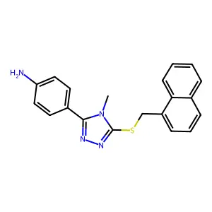 4-[4-Methyl-5-(naphthalen-1-ylmethylsulfanyl)-1,2,4-triazol-3-yl]aniline structure
