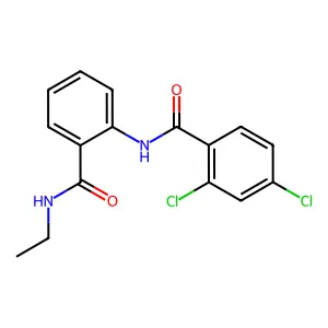 2,4-dichloro-N-[2-(ethylcarbamoyl)phenyl]benzamide structure