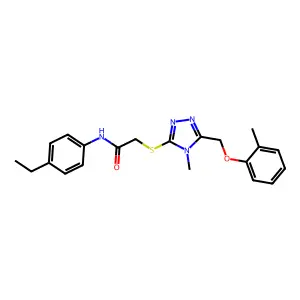 N-(4-ethylphenyl)-2-({4-methyl-5-[(2-methylphenoxy)methyl]-4H-1,2,4-triazol-3-yl}sulfanyl)acetamide structure
