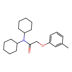 N,N-dicyclohexyl-2-(3-methylphenoxy)acetamide structure