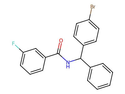 N-[(4-bromophenyl)-phenylmethyl]-3-fluorobenzamide structure