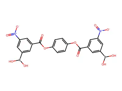 [3-[4-(3-Borono-5-nitro-benzoyl)oxyphenoxy]carbonyl-5-nitro-phenyl]boronic acid structure