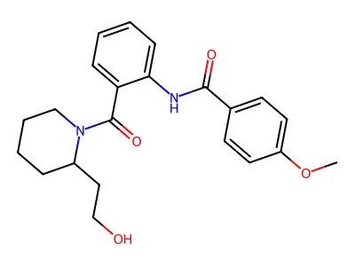 N-[2-[2-(2-hydroxyethyl)piperidine-1-carbonyl]phenyl]-4-methoxybenzamide structure