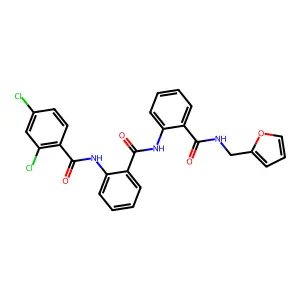 2,4-dichloro-N-[2-({2-[(furan-2-ylmethyl)carbamoyl]phenyl}carbamoyl)phenyl]benzamide structure