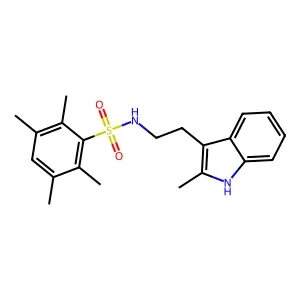 2,3,5,6-tetramethyl-N-[2-(2-methyl-1H-indol-3-yl)ethyl]benzene-1-sulfonamide structure