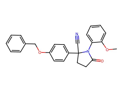 1-(2-Methoxyphenyl)-5-oxo-2-(4-phenylmethoxyphenyl)pyrrolidine-2-carbonitrile structure