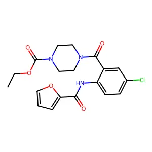 Ethyl 4-[5-chloro-2-(2-furoylamino)benzoyl]-1-piperazinecarboxylate structure