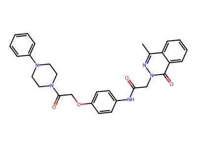 2-(4-methyl-1-oxophthalazin-2(1H)-yl)-N-(4-(2-oxo-2-(4-phenylpiperazin-1-yl)ethoxy)phenyl)acetamide structure