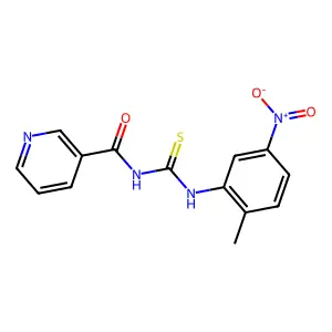 N-[(2-methyl-5-nitrophenyl)carbamothioyl]pyridine-3-carboxamide structure