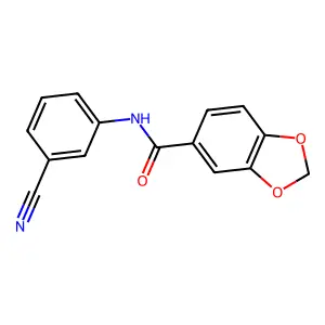 N-(3-cyanophenyl)-1,3-benzodioxole-5-carboxamide structure