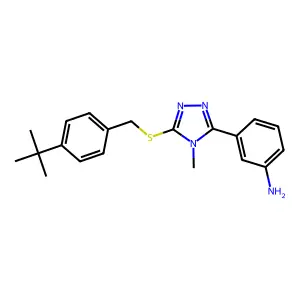 3-[5-[(4-Tert-butylphenyl)methylsulfanyl]-4-methyl-1,2,4-triazol-3-yl]aniline structure