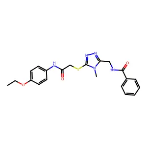 N-[[5-[2-(4-ethoxyanilino)-2-oxoethyl]sulfanyl-4-methyl-1,2,4-triazol-3-yl]methyl]benzamide structure