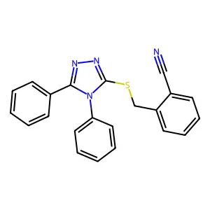 2-[(4,5-Diphenyl-1,2,4-triazol-3-yl)sulfanylmethyl]benzonitrile structure