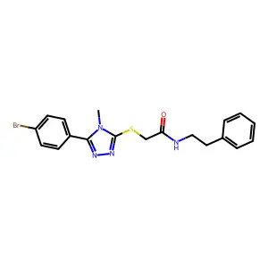2-{[5-(4-bromophenyl)-4-methyl-4H-1,2,4-triazol-3-yl]sulfanyl}-N-(2-phenylethyl)acetamide structure