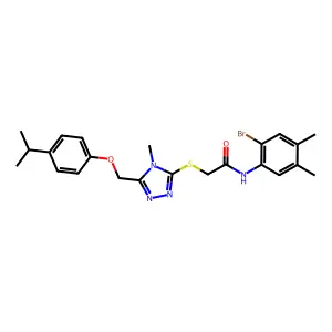N-(2-bromo-4,5-dimethylphenyl)-2-[(4-methyl-5-{[4-(propan-2-yl)phenoxy]methyl}-4H-1,2,4-triazol-3-yl)sulfanyl]acetamide structure