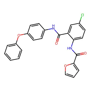 N-[4-chloro-2-[(4-phenoxyphenyl)carbamoyl]phenyl]furan-2-carboxamide structure