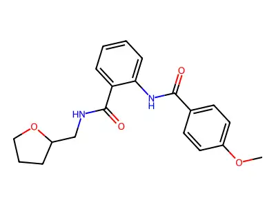 2-[(4-methoxybenzoyl)amino]-N-(tetrahydro-2-furanylmethyl)benzamide structure