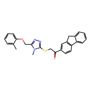 1-(9H-fluoren-2-yl)-2-({4-methyl-5-[(2-methylphenoxy)methyl]-4H-1,2,4-triazol-3-yl}sulfanyl)ethanone structure