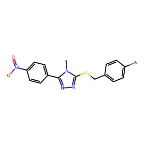 3-[(4-Bromophenyl)methylsulfanyl]-4-methyl-5-(4-nitrophenyl)-1,2,4-triazole structure