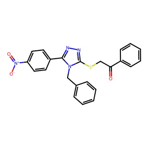 2-[[4-Benzyl-5-(4-nitrophenyl)-1,2,4-triazol-3-yl]sulfanyl]-1-phenylethanone structure