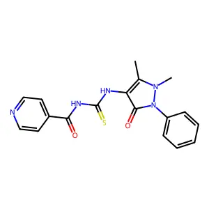 N-[(1,5-dimethyl-3-oxo-2-phenylpyrazol-4-yl)carbamothioyl]pyridine-4-carboxamide structure