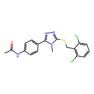 N-(4-{5-[(2,6-dichlorobenzyl)sulfanyl]-4-methyl-4H-1,2,4-triazol-3-yl}phenyl)acetamide structure