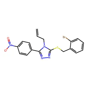 3-[(2-Bromophenyl)methylsulfanyl]-5-(4-nitrophenyl)-4-prop-2-enyl-1,2,4-triazole structure