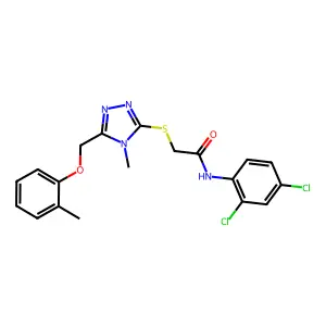 N-(2,4-dichlorophenyl)-2-({4-methyl-5-[(2-methylphenoxy)methyl]-4H-1,2,4-triazol-3-yl}sulfanyl)acetamide structure