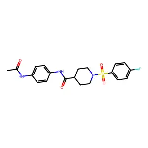 N-(4-acetamidophenyl)-1-(4-fluorophenyl)sulfonylpiperidine-4-carboxamide structure
