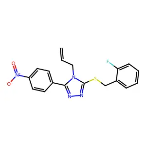3-[(2-fluorobenzyl)sulfanyl]-5-(4-nitrophenyl)-4-(prop-2-en-1-yl)-4H-1,2,4-triazole structure