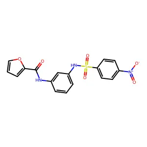 N-[3-[(4-nitrophenyl)sulfonylamino]phenyl]furan-2-carboxamide structure