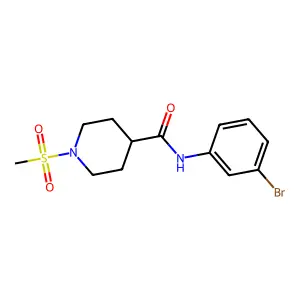 N-(3-bromophenyl)-1-(methylsulfonyl)piperidine-4-carboxamide structure