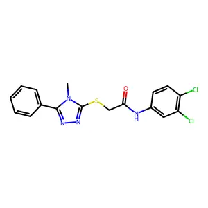 N-(3,4-dichlorophenyl)-2-[(4-methyl-5-phenyl-4H-1,2,4-triazol-3-yl)sulfanyl]acetamide structure