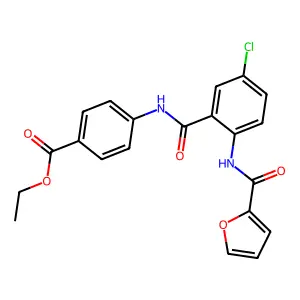 Ethyl 4-[({5-chloro-2-[(furan-2-ylcarbonyl)amino]phenyl}carbonyl)amino]benzoate structure