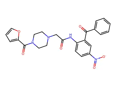 N-(2-benzoyl-4-nitrophenyl)-2-[4-(furan-2-carbonyl)piperazin-1-yl]acetamide structure