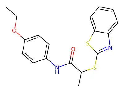 2-(1,3-benzothiazol-2-ylsulfanyl)-N-(4-ethoxyphenyl)propanamide structure