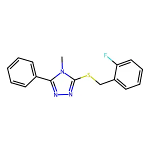 3-[(2-fluorobenzyl)sulfanyl]-4-methyl-5-phenyl-4H-1,2,4-triazole structure