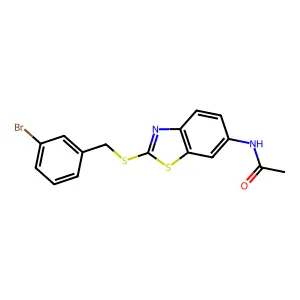 N-{2-[(3-bromobenzyl)sulfanyl]-1,3-benzothiazol-6-yl}acetamide structure