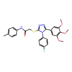 2-{[4-(4-fluorophenyl)-5-(3,4,5-trimethoxyphenyl)-4H-1,2,4-triazol-3-yl]sulfanyl}-N-(4-methylphenyl)acetamide structure