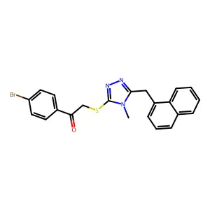 1-(4-bromophenyl)-2-[[4-methyl-5-(naphthalen-1-ylmethyl)-1,2,4-triazol-3-yl]sulfanyl]ethanone structure