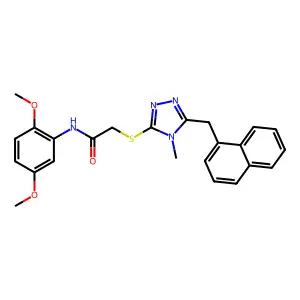 N-(2,5-dimethoxyphenyl)-2-[[4-methyl-5-(naphthalen-1-ylmethyl)-1,2,4-triazol-3-yl]sulfanyl]acetamide structure
