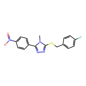 3-[(4-Fluorophenyl)methylsulfanyl]-4-methyl-5-(4-nitrophenyl)-1,2,4-triazole structure