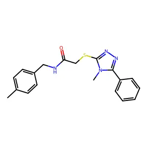 N-(4-methylbenzyl)-2-[(4-methyl-5-phenyl-4H-1,2,4-triazol-3-yl)sulfanyl]acetamide structure
