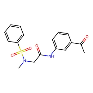 N-(3-acetylphenyl)-2-[benzenesulfonyl(methyl)amino]acetamide structure