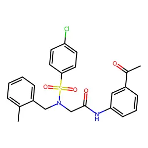 N-(3-acetylphenyl)-2-[(4-chlorophenyl)sulfonyl-[(2-methylphenyl)methyl]amino]acetamide structure
