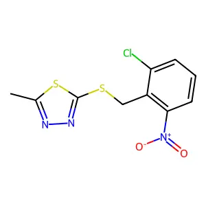 2-[(2-Chloro-6-nitrobenzyl)sulfanyl]-5-methyl-1,3,4-thiadiazole structure