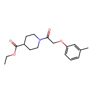Ethyl 1-[(3-methylphenoxy)acetyl]-4-piperidinecarboxylate structure