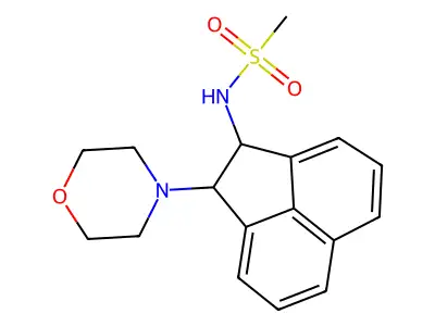 N-(2-morpholin-4-yl-1,2-dihydroacenaphthylen-1-yl)methanesulfonamide structure