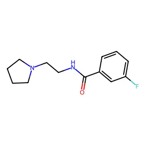3-fluoro-N-(2-pyrrolidin-1-ylethyl)benzamide structure