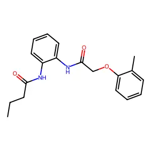 N-(2-{[(2-methylphenoxy)acetyl]amino}phenyl)butanamide structure